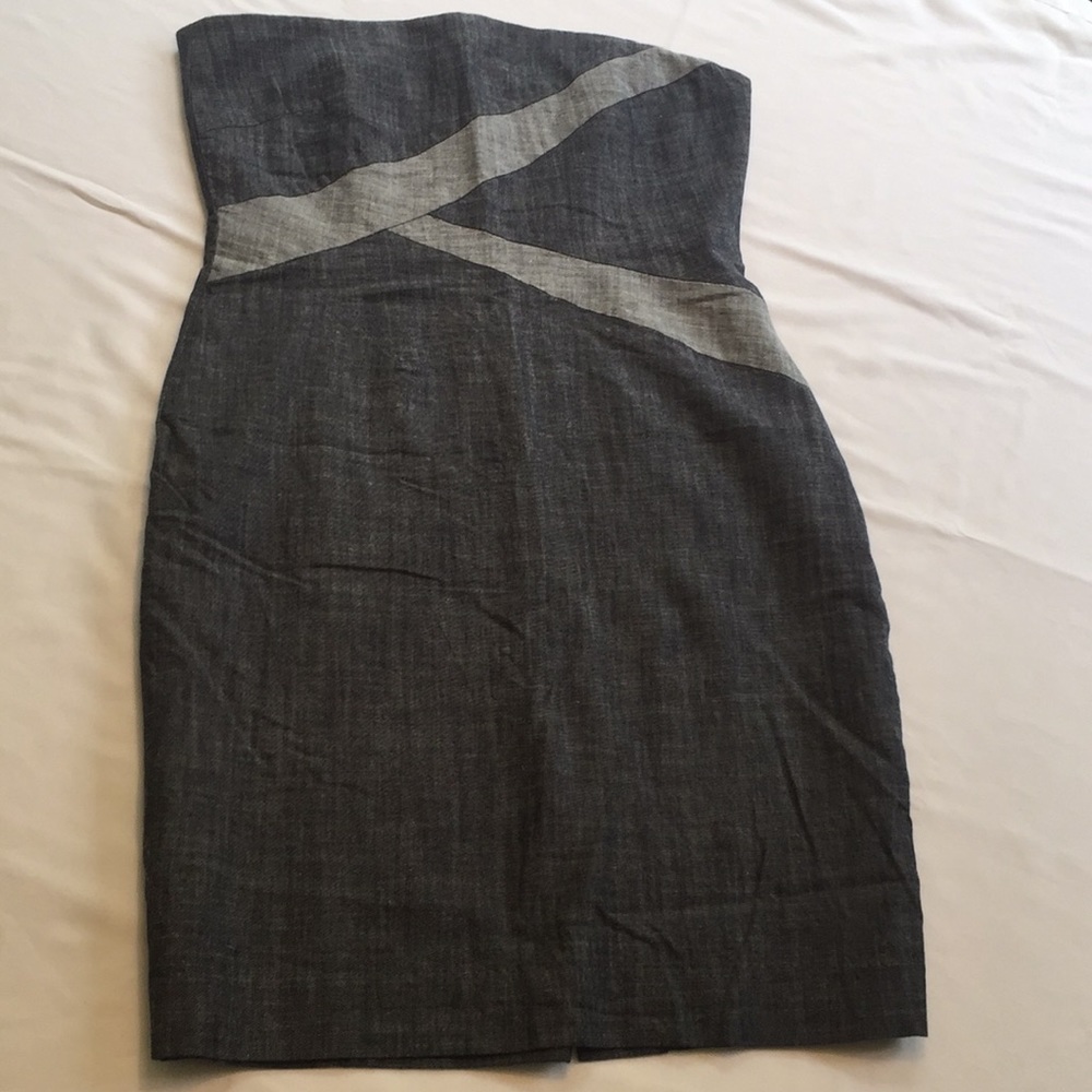 💕 Chambray strapless dress